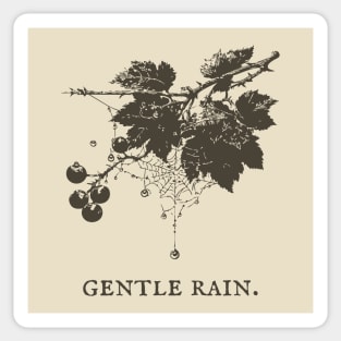 Gentle Rain on Berries and Spiderweb Illustration Sticker